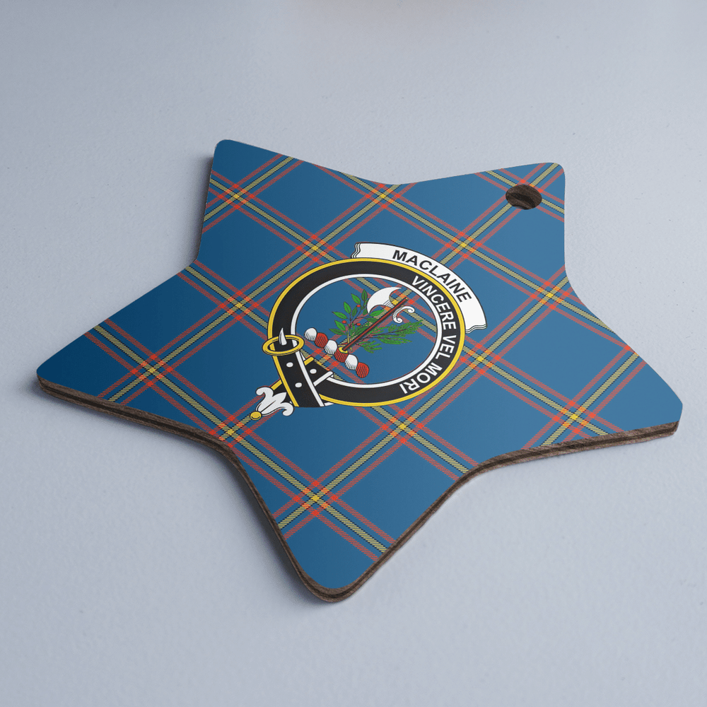 Clan MacLaine of Loch Buie Hunting Ancient Tartan Crest Star Ceramic Ornament QV70 MacLaine of Loch Buie Hunting Ancient Tartan Tartan Christmas   