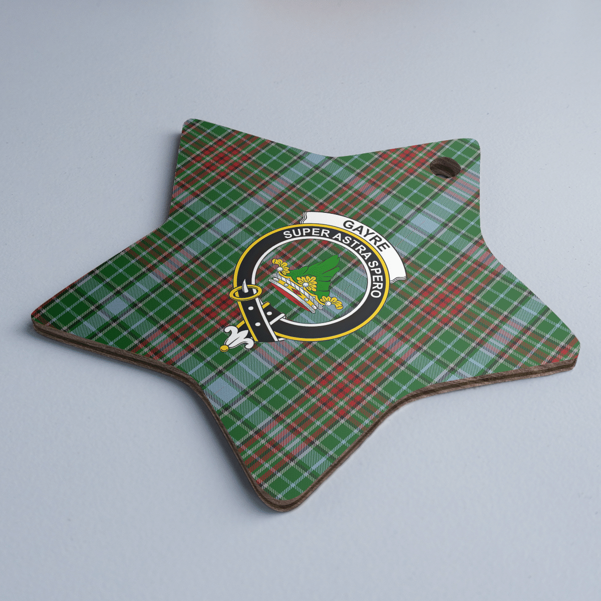 Clan Gayre Tartan Crest Star Ceramic Ornament WP13 Gayre Tartan Tartan Christmas   