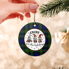 Clan Gunn Modern  Tartan Tartan Crest Gnome Round Ceramic Ornament FW41 Gunn Modern Tartan Tartan Christmas   