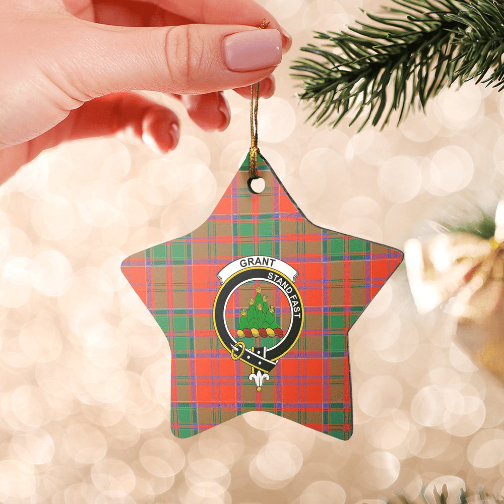 Clan Grant Ancient Tartan Crest Star Ceramic Ornament BQ47 Grant Ancient Tartan Tartan Christmas   