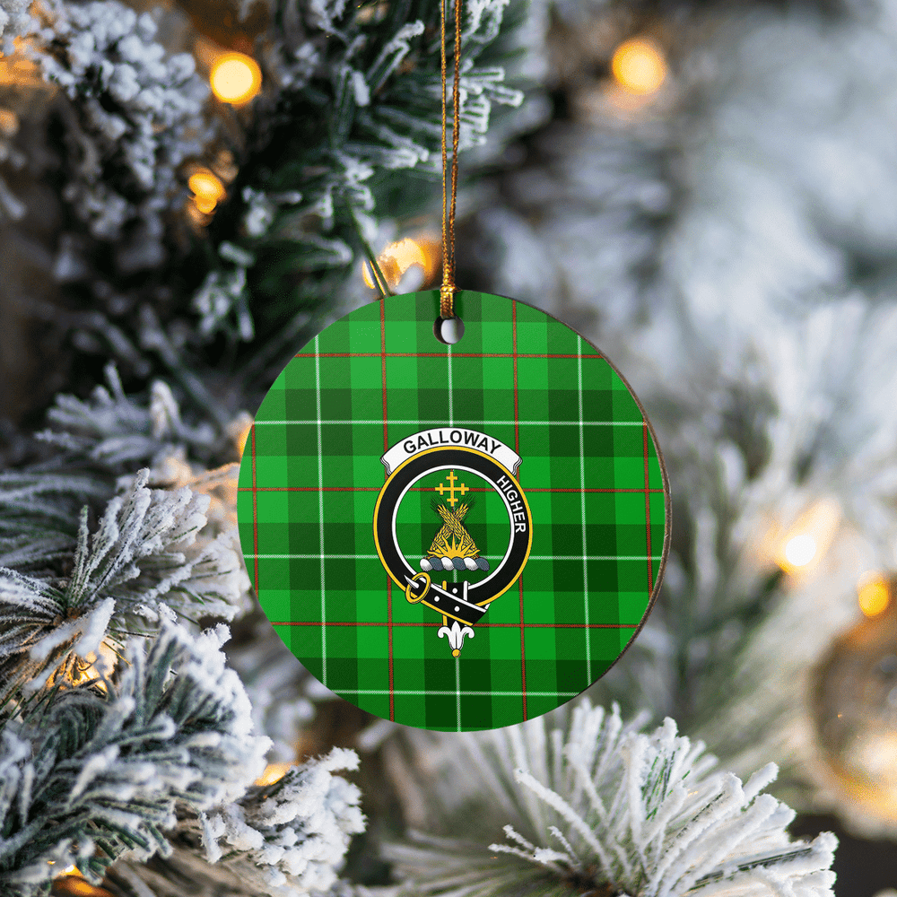 Clan Galloway District Tartan Crest Round Ceramic Ornament CN20 Galloway District Tartan Tartan Christmas   