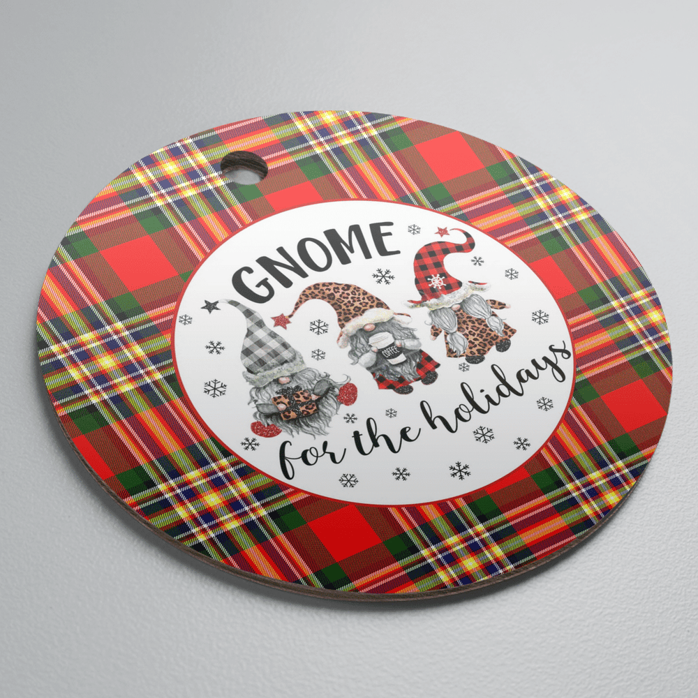 Clan MacGill Modern Tartan Tartan Crest Gnome Round Ceramic Ornament KT27 MacGill Modern Tartan Tartan Christmas   