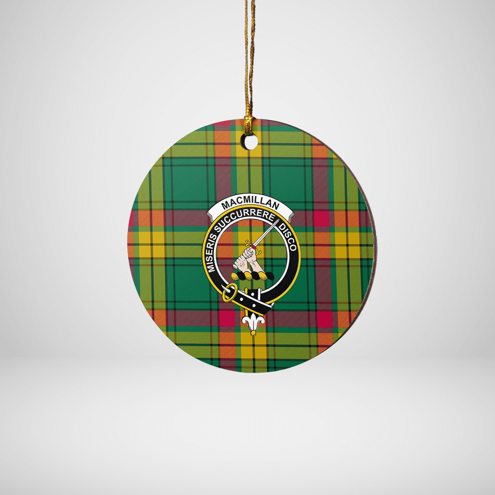 Clan MacMillan Old Ancient Tartan Crest Round Ceramic Ornament GS55 MacMillan Old Ancient Tartan Tartan Christmas   