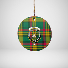 Clan MacMillan Old Ancient Tartan Crest Round Ceramic Ornament GS55 MacMillan Old Ancient Tartan Tartan Christmas   