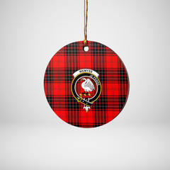 Clan Wemyss Modern Tartan Crest Round Ceramic Ornament ZP59 Wemyss Modern Tartan Tartan Christmas   