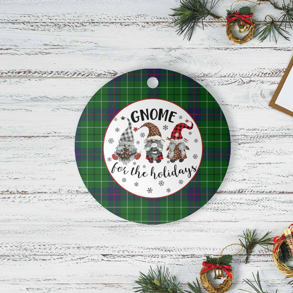 Clan Duncan Modern Tartan Tartan Crest Gnome Round Ceramic Ornament FR85 Duncan Modern Tartan Tartan Christmas   