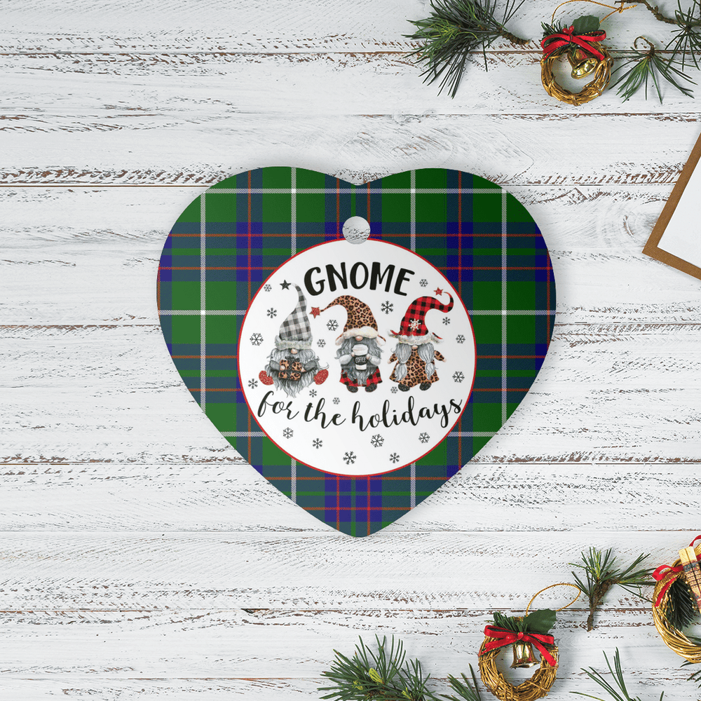 Clan MacIntyre Hunting Modern Tartan Tartan Crest Gnome Heart Ceramic Ornament EW73 MacIntyre Hunting Modern Tartan Tartan Christmas   