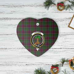 Clan Crosbie Tartan Crest Heart Ceramic Ornament KH65 Crosbie Tartan Tartan Christmas   