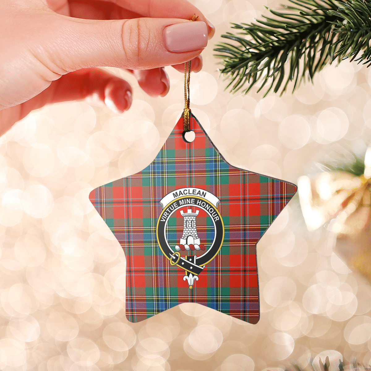 Clan MacLean of Duart Ancient Tartan Crest Star Ceramic Ornament TC11 MacLean of Duart Ancient Tartan Tartan Christmas   