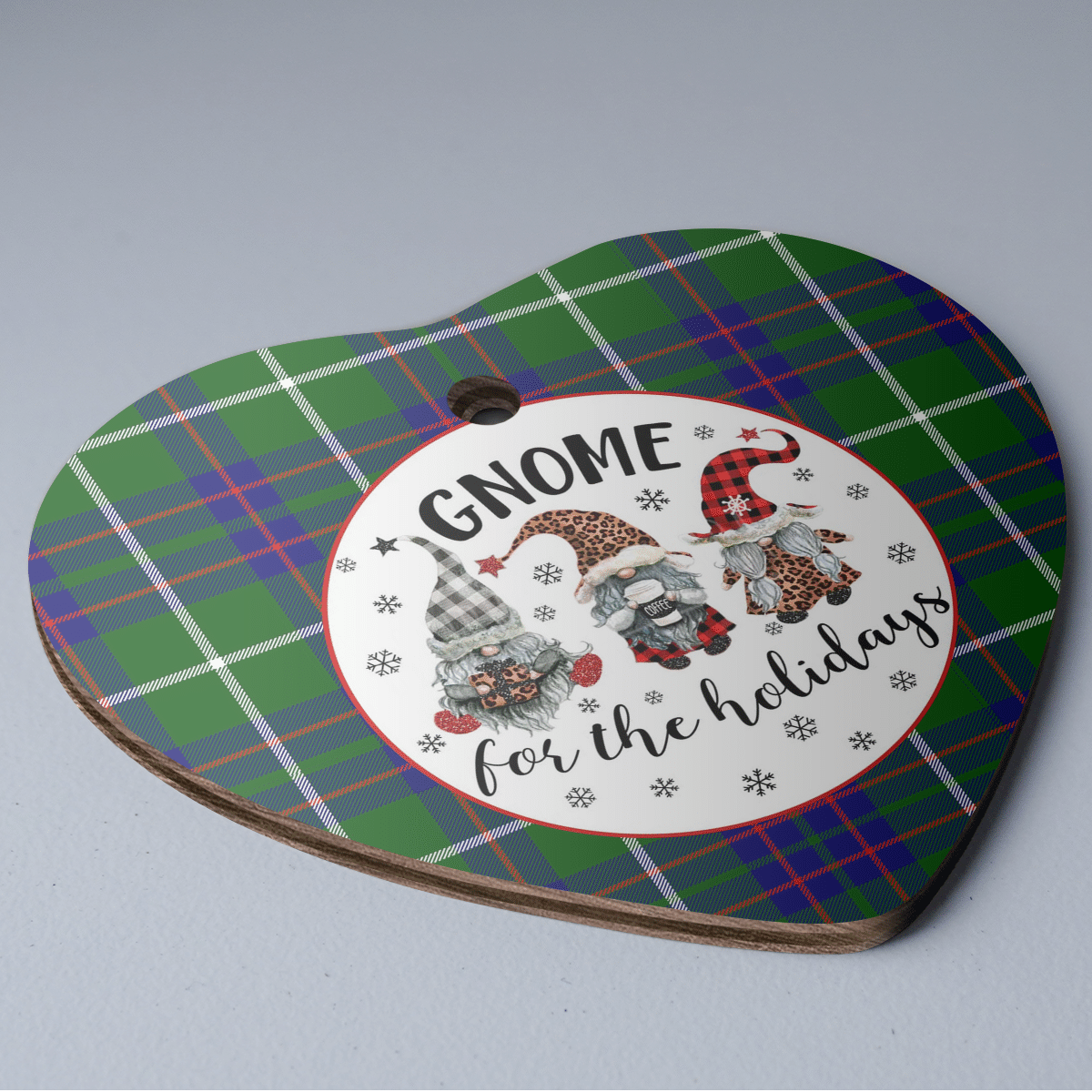 Clan MacIntyre Hunting Modern Tartan Tartan Crest Gnome Heart Ceramic Ornament EW73 MacIntyre Hunting Modern Tartan Tartan Christmas   