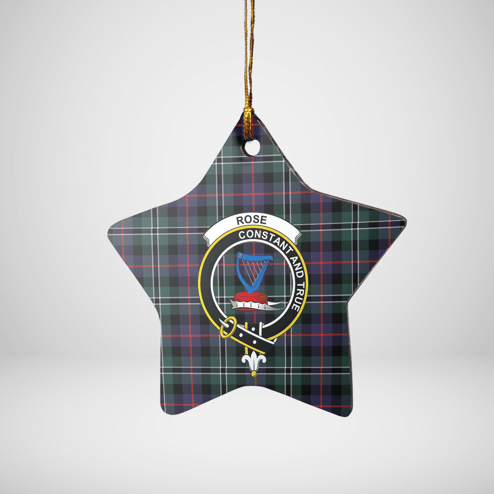 Clan Rose Hunting Modern Tartan Crest Star Ceramic Ornament JC17 Rose Hunting Modern Tartan Tartan Christmas   