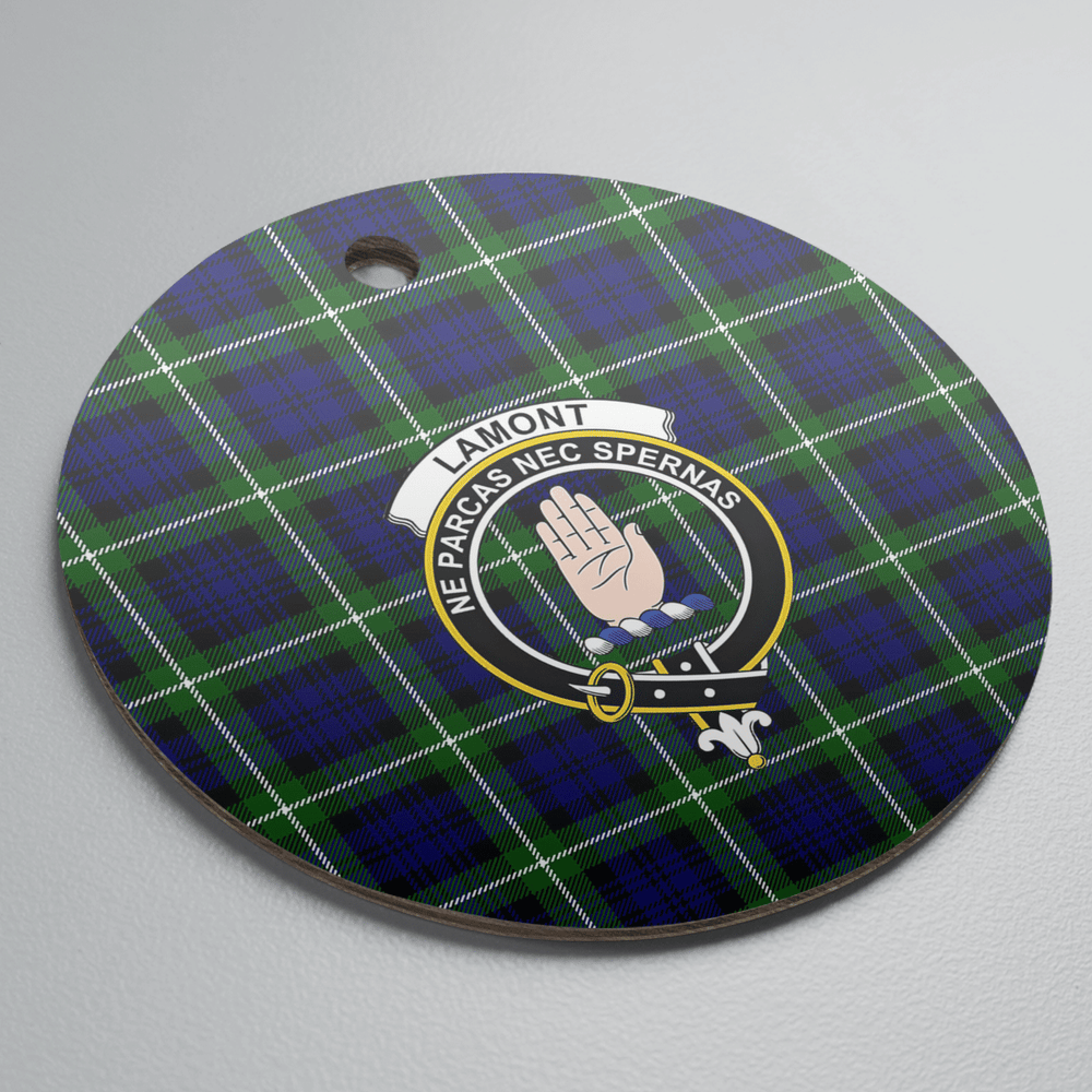 Clan Lamont Modern Tartan Crest Round Ceramic Ornament ZU80 Lamont Modern Tartan Tartan Christmas   