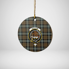 Clan Graham of Menteith Weathered Tartan Crest Round Ceramic Ornament CJ65 Graham of Menteith Weathered Tartan Tartan Christmas   