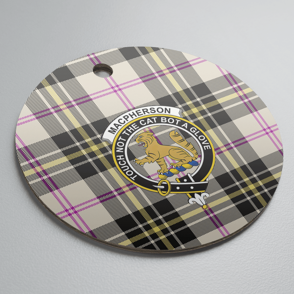 Clan MacPherson Dress Ancient Tartan Crest Round Ceramic Ornament DU89 MacPherson Dress Ancient Tartan Tartan Christmas   