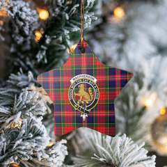 Clan MacPherson Modern Tartan Crest Star Ceramic Ornament VK48 MacPherson Modern Tartan Tartan Christmas   