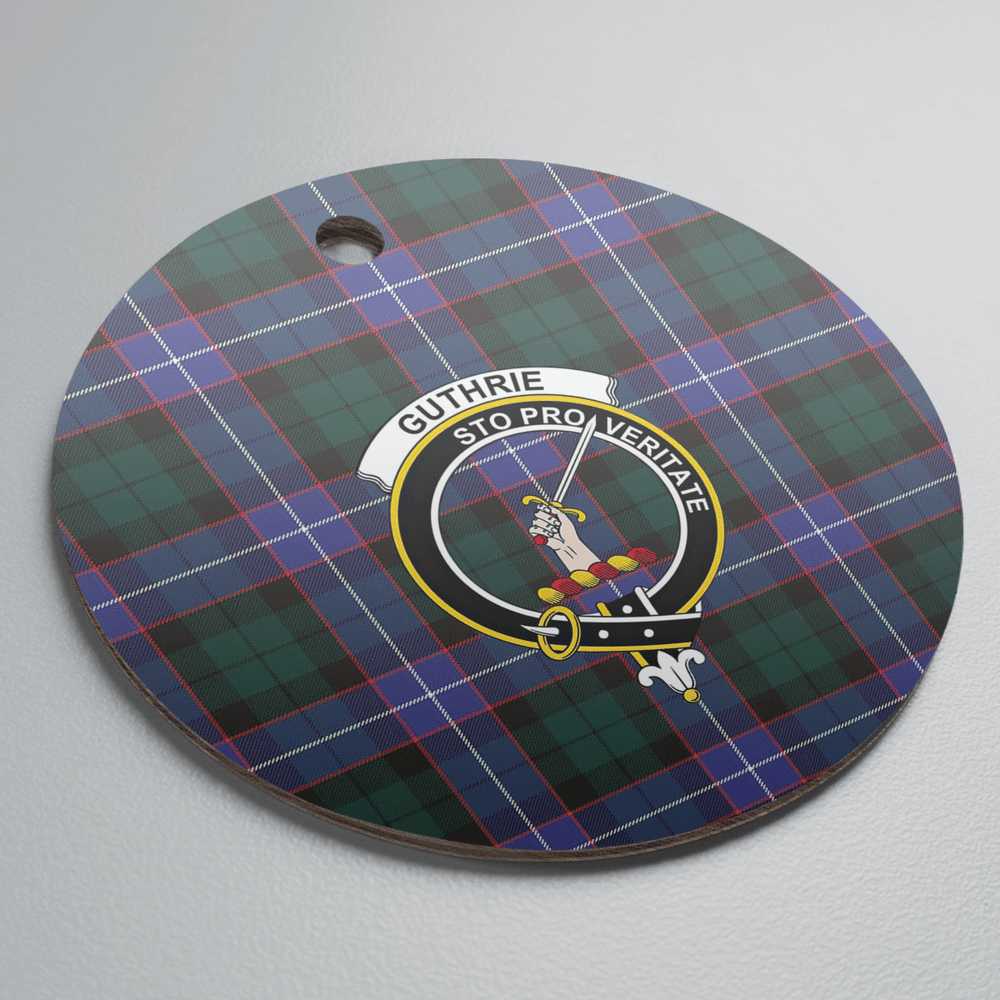 Clan Guthrie Modern Tartan Crest Round Ceramic Ornament RJ13 Guthrie Modern Tartan Tartan Christmas   