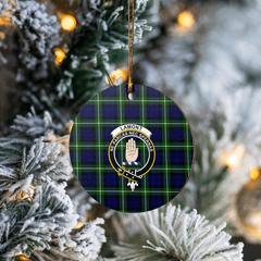 Clan Lamont Modern Tartan Crest Round Ceramic Ornament ZU80 Lamont Modern Tartan Tartan Christmas   