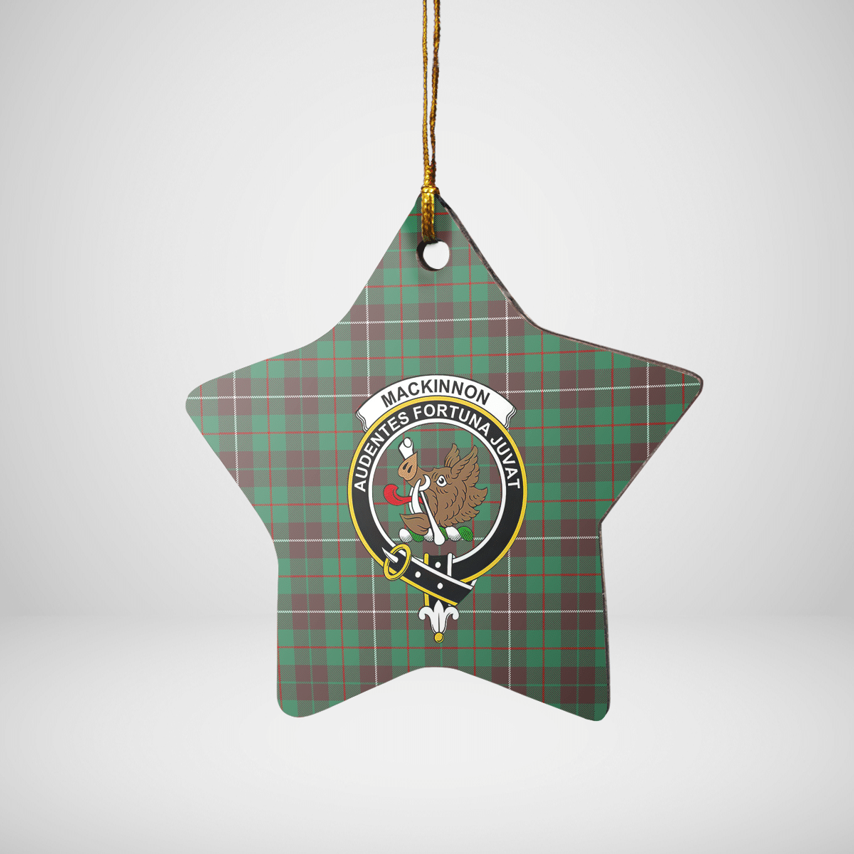 Clan MacKinnon Hunting Ancient Tartan Crest Star Ceramic Ornament AV21 MacKinnon Hunting Ancient Tartan Tartan Christmas   