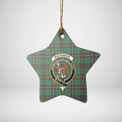 Clan MacKinnon Hunting Ancient Tartan Crest Star Ceramic Ornament AV21 MacKinnon Hunting Ancient Tartan Tartan Christmas   