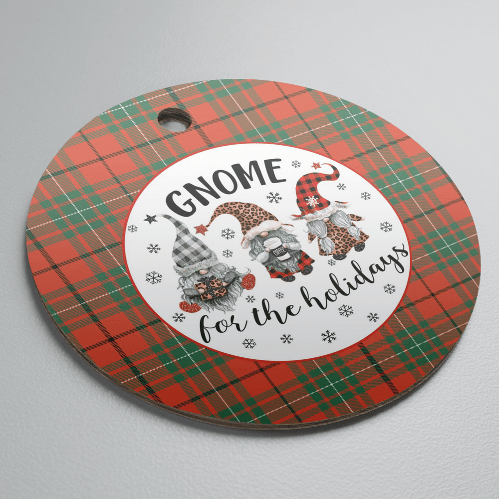 Clan MacAulay Ancient Tartan Tartan Crest Gnome Round Ceramic Ornament BI87 MacAulay Ancient Tartan Tartan Christmas   