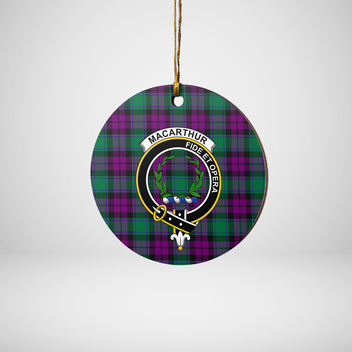 Clan MacArthur – Milton Tartan Crest Round Ceramic Ornament DY65 MacArthur – Milton Tartan Tartan Christmas   