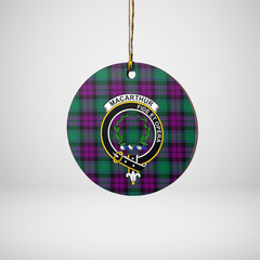 Clan MacArthur – Milton Tartan Crest Round Ceramic Ornament DY65 MacArthur – Milton Tartan Tartan Christmas   