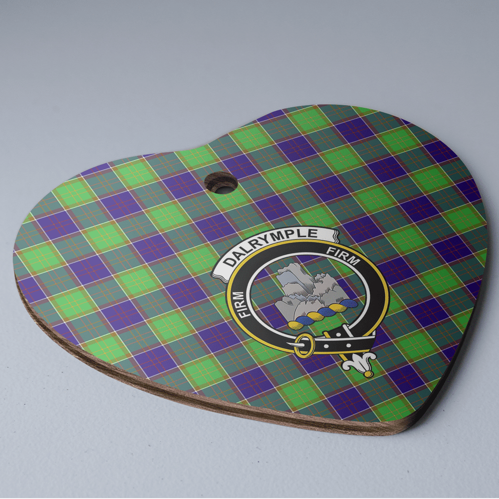 Clan Dalrymple Tartan Crest Heart Ceramic Ornament ST20 Dalrymple Tartan Tartan Christmas   