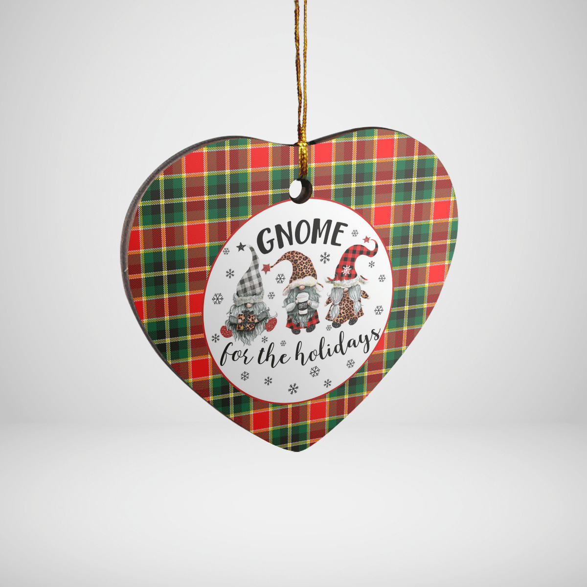 Clan MacLachlan Hunting Modern Tartan Tartan Crest Gnome Heart Ceramic Ornament FE78 MacLachlan Hunting Modern Tartan Tartan Christmas   