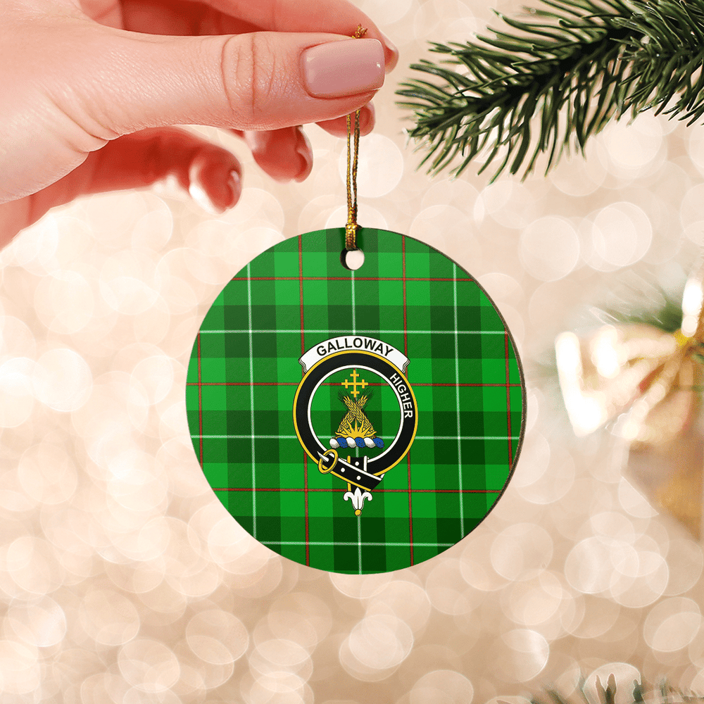 Clan Galloway District Tartan Crest Round Ceramic Ornament CN20 Galloway District Tartan Tartan Christmas   