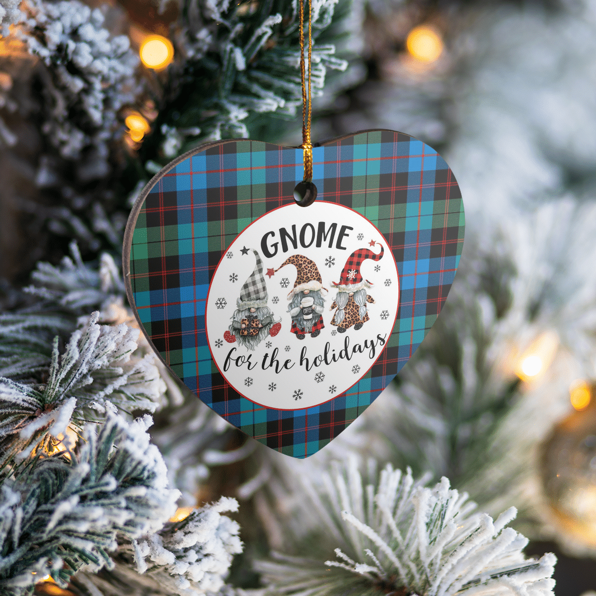 Clan Guthrie Ancient Tartan Tartan Crest Gnome Heart Ceramic Ornament TO12 Guthrie Ancient Tartan Tartan Christmas   