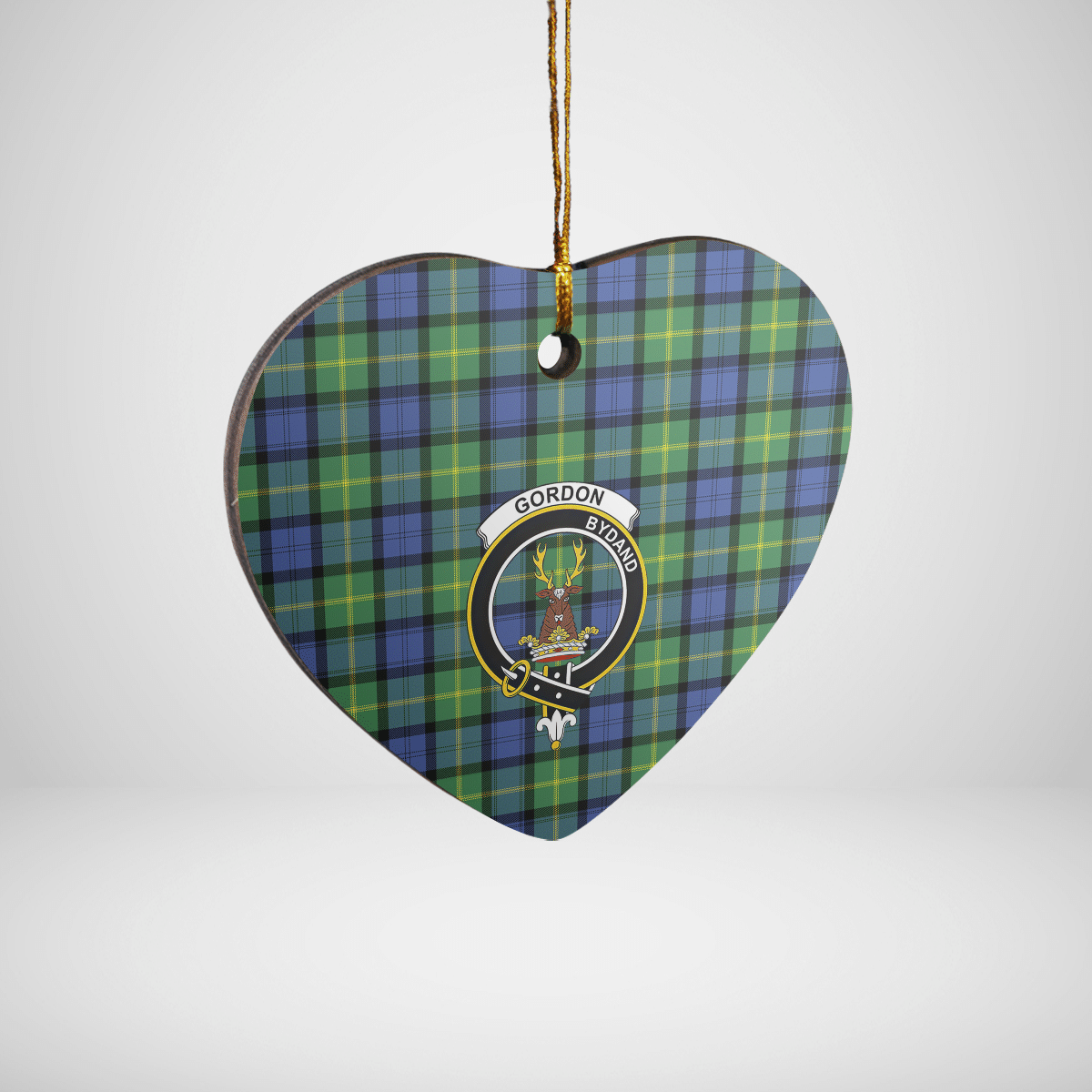 Clan Gordon Old Ancient Tartan Crest Heart Ceramic Ornament QG63 Gordon Old Ancient Tartan Tartan Christmas   