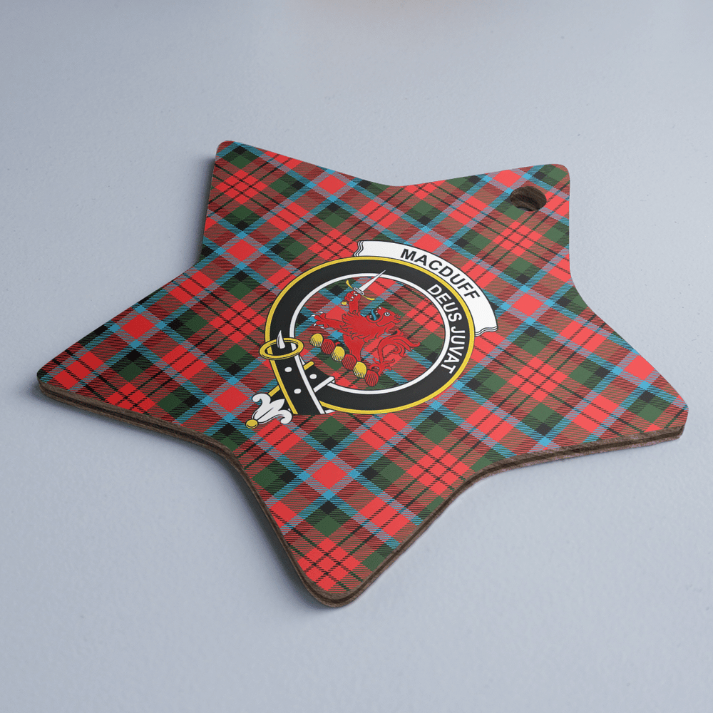 Clan MacDuff Modern Tartan Crest Star Ceramic Ornament OH59 MacDuff Modern Tartan Tartan Christmas   