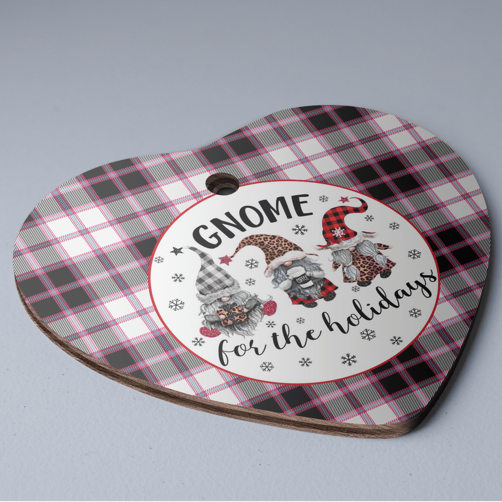 Clan MacPherson Hunting Modern Tartan Tartan Crest Gnome Heart Ceramic Ornament OM85 MacPherson Hunting Modern Tartan Tartan Christmas   