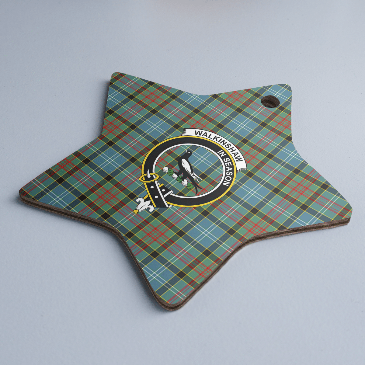 Clan Walkinshaw Tartan Crest Star Ceramic Ornament QX99 Walkinshaw Tartan Tartan Christmas   