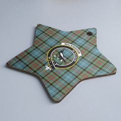 Clan Walkinshaw Tartan Crest Star Ceramic Ornament QX99 Walkinshaw Tartan Tartan Christmas   