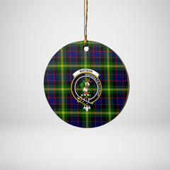 Clan Watson Modern Tartan Crest Round Ceramic Ornament SD53 Watson Modern Tartan Tartan Christmas   