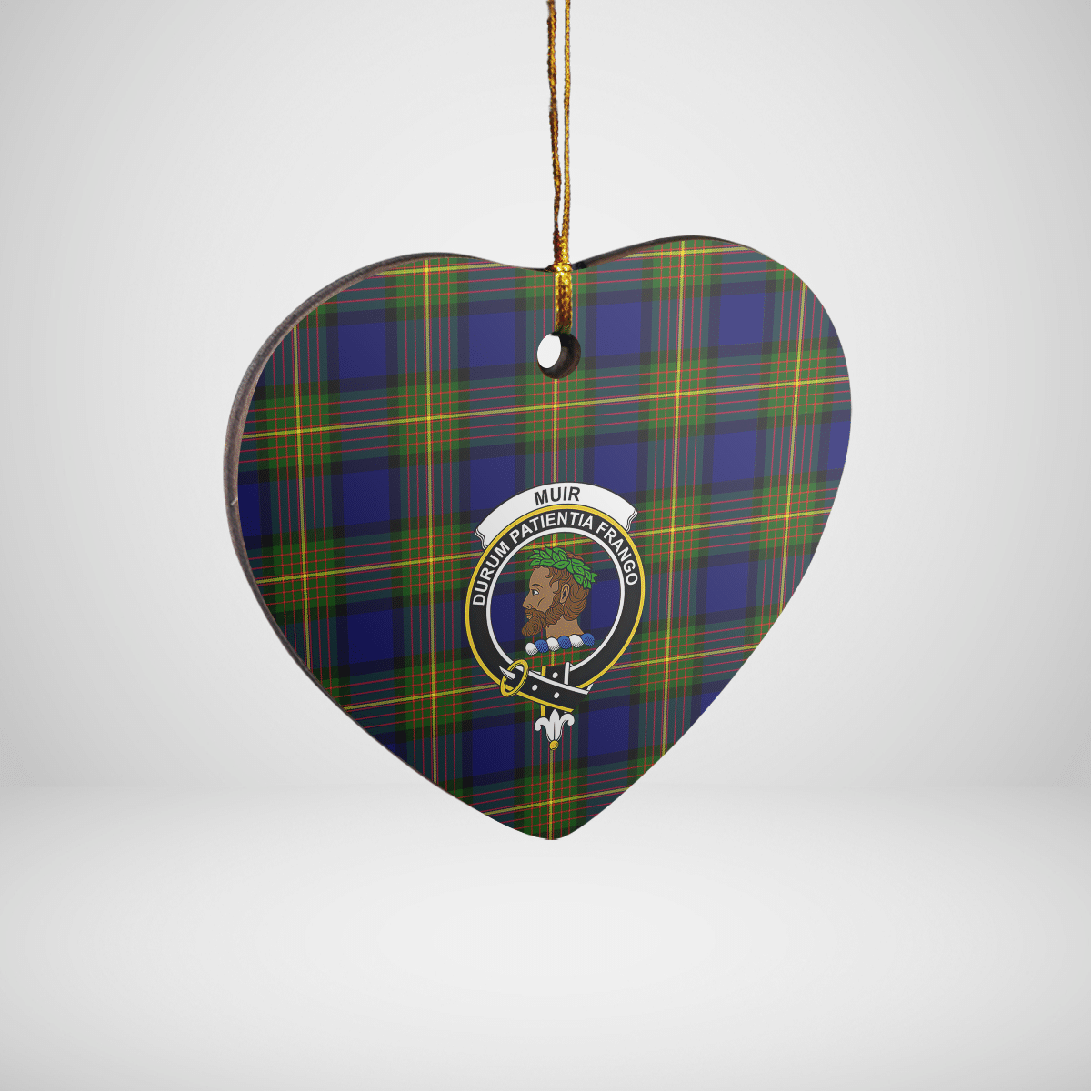 Clan Muir Tartan Crest Heart Ceramic Ornament VH24 Muir Tartan Tartan Christmas   