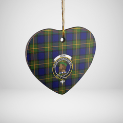 Clan Muir Tartan Crest Heart Ceramic Ornament VH24 Muir Tartan Tartan Christmas   