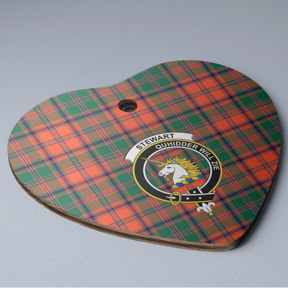 Clan Stewart of Appin Ancient Tartan Crest Heart Ceramic Ornament GP92 Stewart of Appin Ancient Tartan Tartan Christmas   