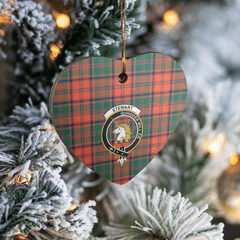 Clan Stewart of Appin Ancient Tartan Crest Heart Ceramic Ornament GP92 Stewart of Appin Ancient Tartan Tartan Christmas   