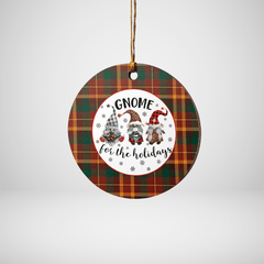 Clan McNally Tartan Tartan Crest Gnome Round Ceramic Ornament PD21 McNally Tartan Tartan Christmas   