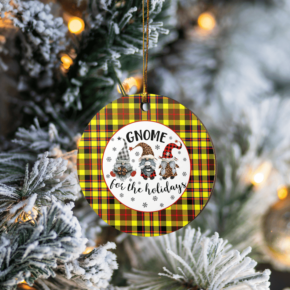Clan Jardine Tartan Tartan Crest Gnome Round Ceramic Ornament WH35 Jardine Tartan Tartan Christmas   