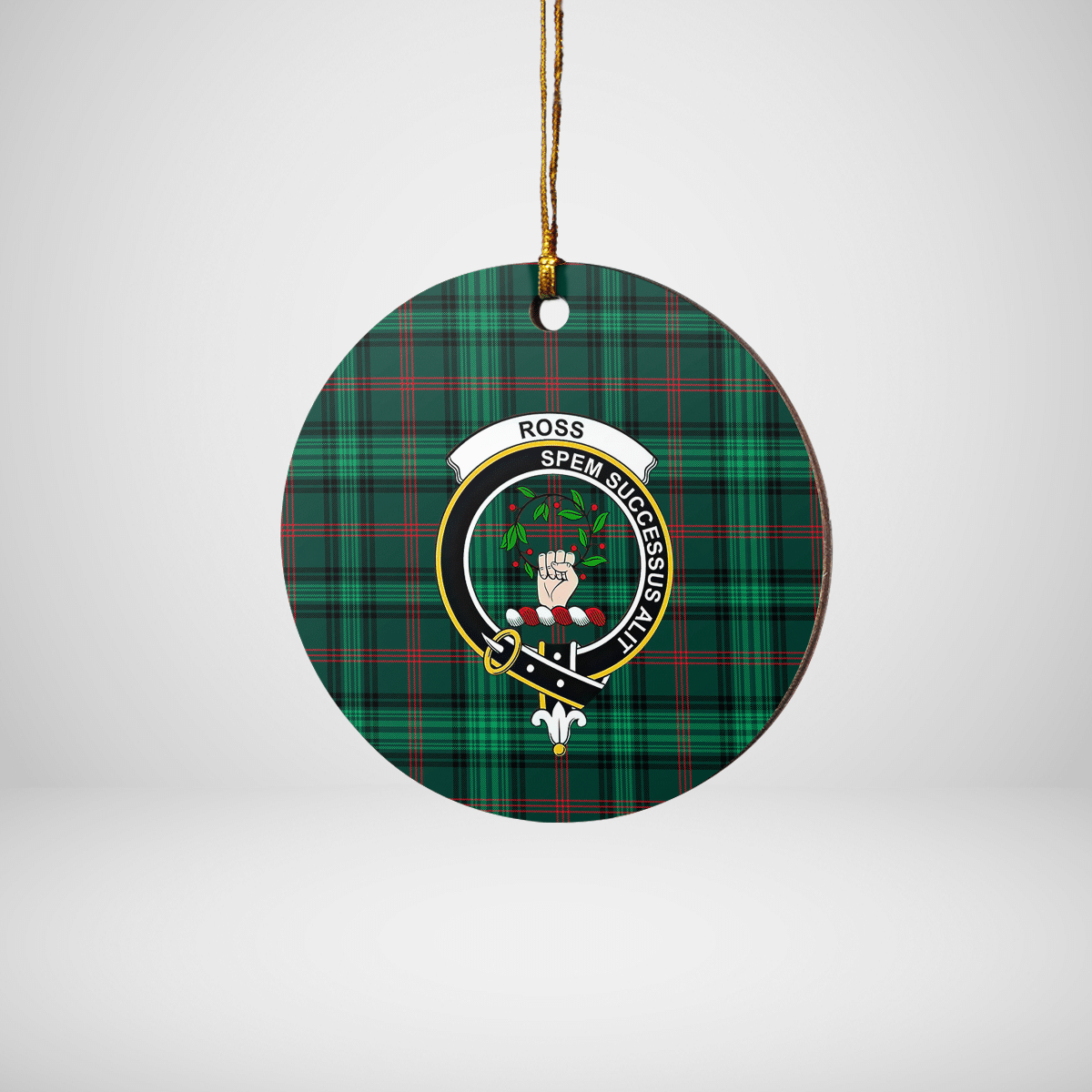 Clan Ross Hunting Modern Tartan Crest Round Ceramic Ornament BI80 Ross Hunting Modern Tartan Tartan Christmas   