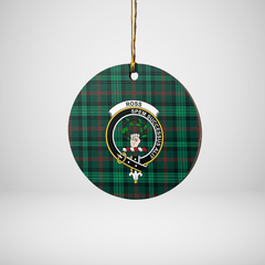 Clan Ross Hunting Modern Tartan Crest Round Ceramic Ornament BI80 Ross Hunting Modern Tartan Tartan Christmas   