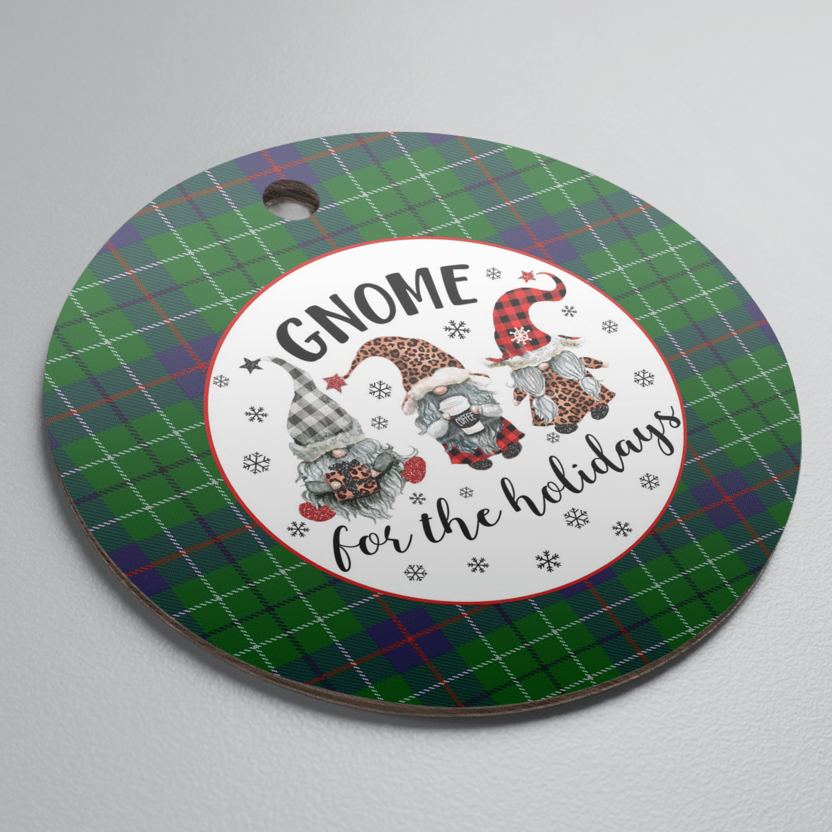 Clan Duncan Modern Tartan Tartan Crest Gnome Round Ceramic Ornament FR85 Duncan Modern Tartan Tartan Christmas   
