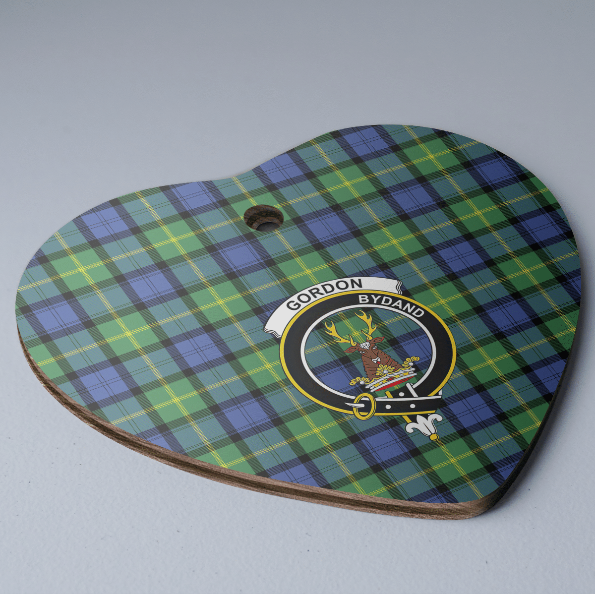 Clan Gordon Old Ancient Tartan Crest Heart Ceramic Ornament QG63 Gordon Old Ancient Tartan Tartan Christmas   