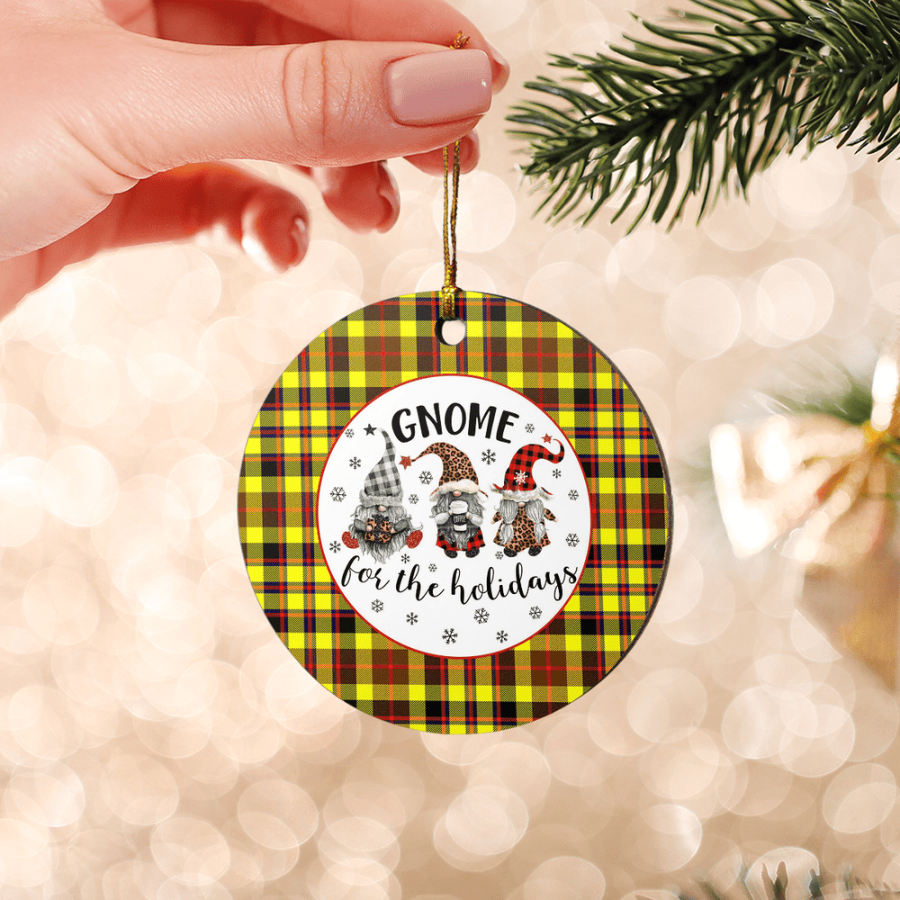Clan Jardine Tartan Tartan Crest Gnome Round Ceramic Ornament WH35 Jardine Tartan Tartan Christmas   