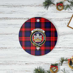 Clan MacLachlan Modern Tartan Crest Round Ceramic Ornament KS78 MacLachlan Modern Tartan Tartan Christmas   