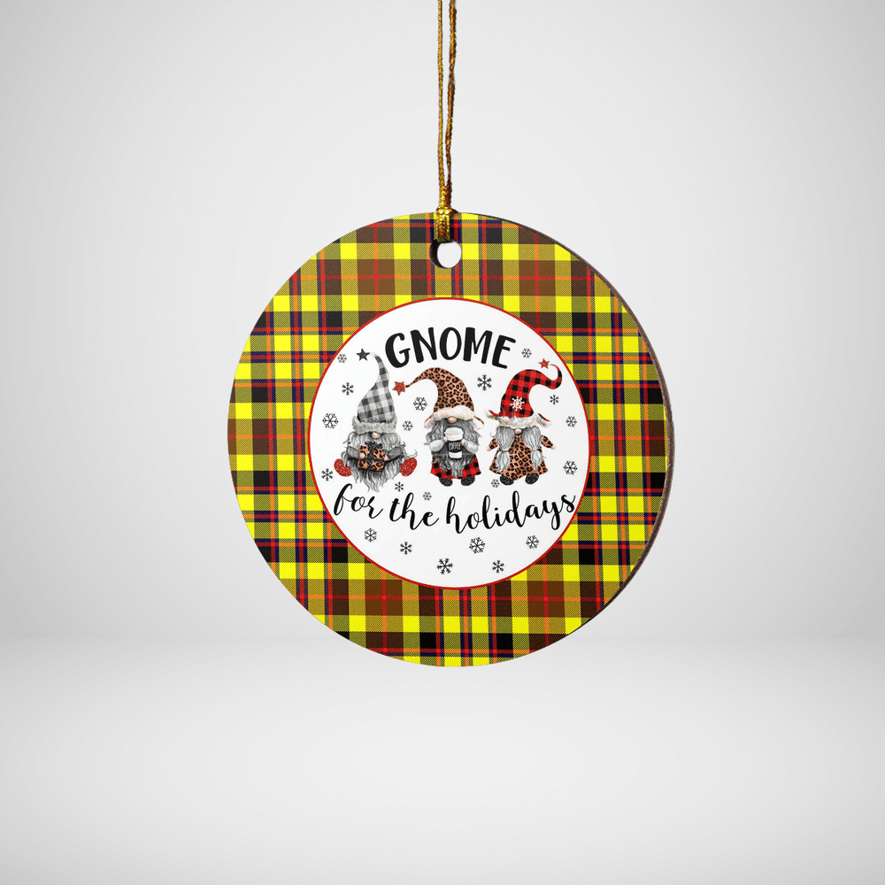 Clan Jardine Tartan Tartan Crest Gnome Round Ceramic Ornament WH35 Jardine Tartan Tartan Christmas   