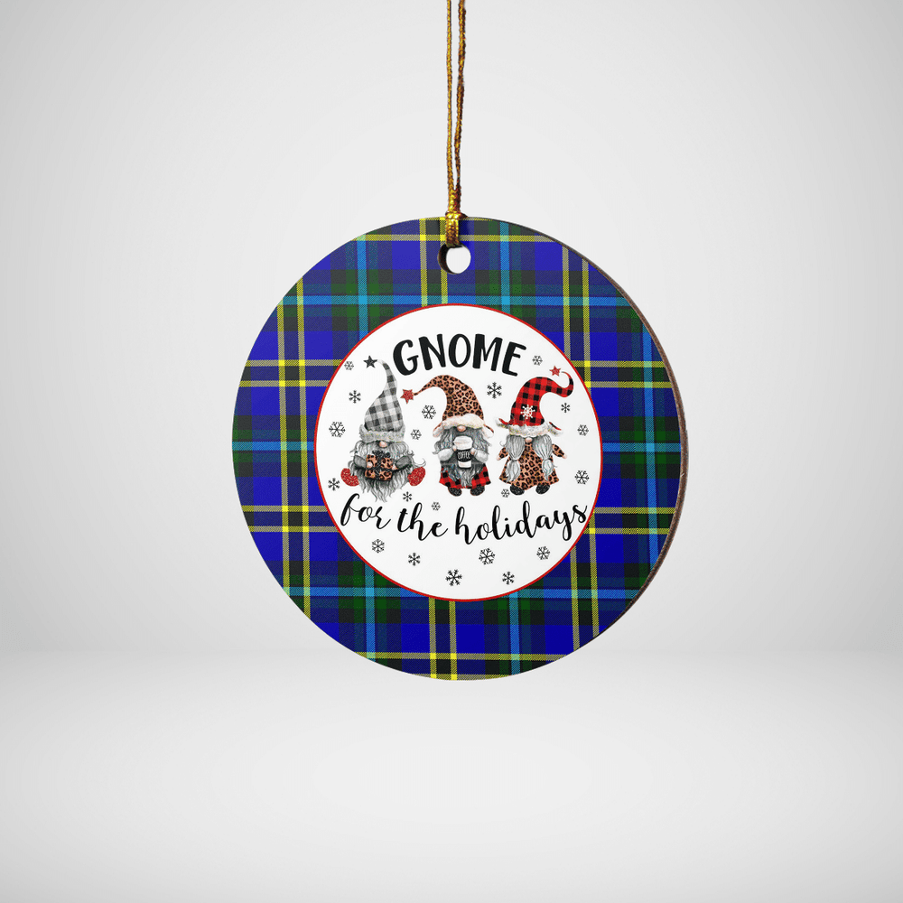 Clan Weir Modern Tartan Tartan Crest Gnome Round Ceramic Ornament NN74 Weir Modern Tartan Tartan Christmas   